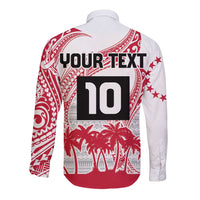 Cook Islands Marathon 2025-Pursuit in Paradise Long Sleeve Button Shirt Red Color LT03 - Polynesian Pride