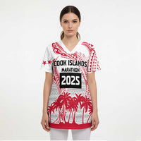 Cook Islands Marathon 2025-Pursuit in Paradise Scrub Top Red Color - Polynesian Pride