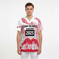 Cook Islands Marathon 2025-Pursuit in Paradise Scrub Top Red Color - Polynesian Pride