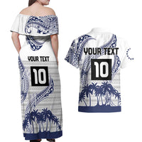 Cook Islands Marathon 2025-Pursuit in Paradise Couples Matching Off Shoulder Maxi Dress and Hawaiian Shirt Blue Color LT03 - Polynesian Pride