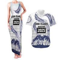Cook Islands Marathon 2025-Pursuit in Paradise Couples Matching Tank Maxi Dress and Hawaiian Shirt Blue Color LT03 Blue - Polynesian Pride