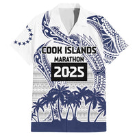 Cook Islands Marathon 2025-Pursuit in Paradise Family Matching Off Shoulder Short Dress and Hawaiian Shirt Blue Color LT03 Dad's Shirt - Short Sleeve Blue - Polynesian Pride