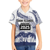 Cook Islands Marathon 2025-Pursuit in Paradise Family Matching Puletasi and Hawaiian Shirt Blue Color LT03 Son's Shirt Blue - Polynesian Pride