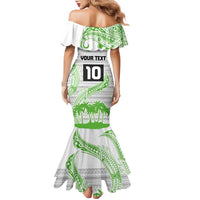 Cook Islands Marathon 2025-Pursuit in Paradise Family Matching Mermaid Dress and Hawaiian Shirt Green Color