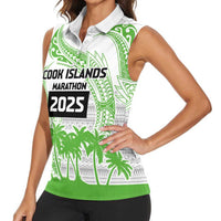 Cook Islands Marathon 2025-Pursuit in Paradise Women Sleeveless Polo Shirt Green Color LT03 - Polynesian Pride