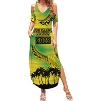 Cook Islands Marathon 2025-Pursuit in Paradise Summer Maxi Dress Special Edition LT03 Women Yellow-Green - Polynesian Pride