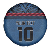 Custom Toa Samoa Rugby Spare Tire Cover Samoan Warrior Ula Fala Tribal Pattern