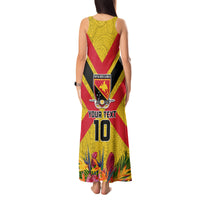 Custom Papua New Guinea Rugby Tank Maxi Dress Bird of Paradise and Hibiscus Polynesian Pattern Yellow Color LT03 - Polynesian Pride