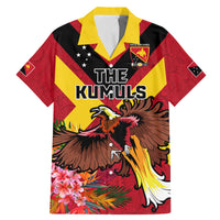 Custom Papua New Guinea Rugby Family Matching Mermaid Dress and Hawaiian Shirt Bird of Paradise and Hibiscus Polynesian Pattern Red Color LT03 Dad's Shirt - Short Sleeve Red - Polynesian Pride
