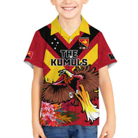 Custom Papua New Guinea Rugby Hawaiian Shirt Bird of Paradise and Hibiscus Polynesian Pattern Red Color LT03 - Polynesian Pride