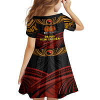 Papua New Guinea Bird-of-Paradise Family Matching Off Shoulder Short Dress and Hawaiian Shirt Coat of Arms and Tribal Patterns LT03 - Polynesian Pride
