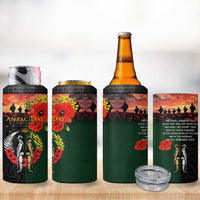 New Zealand and Australia ANZAC Day 4 in 1 Can Cooler Tumbler Lest We Forget Indigenous and Maori Pattern