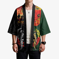New Zealand and Australia ANZAC Day Kimono Lest We Forget Indigenous and Maori Pattern