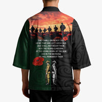 New Zealand and Australia ANZAC Day Kimono Lest We Forget Indigenous and Maori Pattern