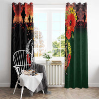 New Zealand and Australia ANZAC Day Window Curtain Lest We Forget Indigenous and Maori Pattern