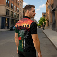 New Zealand and Australia ANZAC Day Zipper Polo Shirt Lest We Forget Indigenous and Maori Pattern