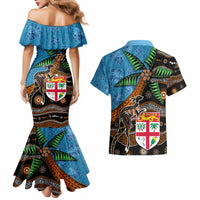 Fiji and Australia Couples Matching Mermaid Dress and Hawaiian Shirt Fijian and Aboriginal mix Culture LT03 - Polynesian Pride