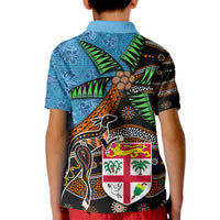 Fiji and Australia Kid Polo Shirt Fijian and Aboriginal mix Culture LT03 - Polynesian Pride