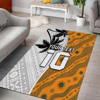 Custom Fiji and Australia Rugby Area Rug Tapa Mix Aboriginal Pattern Half Style