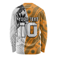 Custom Fiji and Australia Rugby Long Sleeve Shirt Tapa Mix Aboriginal Pattern Half Style