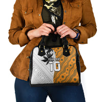 Custom Fiji and Australia Rugby Shoulder Handbag Tapa Mix Aboriginal Pattern Half Style