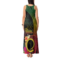 Vanuatu Independence Day Tank Maxi Dress Sand Drawing Melanesian Vibes LT03 - Polynesian Pride