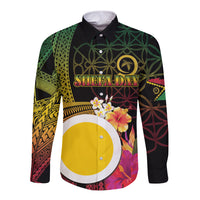 Vanuatu Shefa Day Long Sleeve Button Shirt Sand Drawing Melanesian