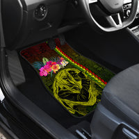 Hawaiian Reggae Music Car Mats Jamaica Singer Tribal Polynesian and Hibiscus