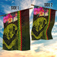 Hawaiian Reggae Music Garden Flag Jamaica Singer Tribal Polynesian and Hibiscus