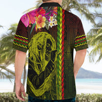 Hawaiian Reggae Music Hawaiian Shirt Jamaica Singer Tribal Polynesian and Hibiscus LT03 - Polynesian Pride