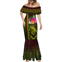 Hawaiian Reggae Music Mermaid Dress Jamaica Singer Tribal Polynesian and Hibiscus LT03 - Polynesian Pride