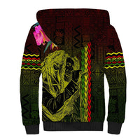 Hawaiian Reggae Music Sherpa Hoodie Jamaica Singer Tribal Polynesian and Hibiscus LT03 - Polynesian Pride