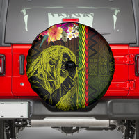 Hawaiian Reggae Music Spare Tire Cover Jamaica Singer Tribal Polynesian and Hibiscus