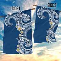 Aloha Polynesian Plumeria Flower Garden Flag Blue Color