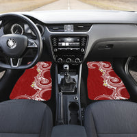 Aloha Polynesian Plumeria Flower Car Mats Red Color