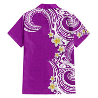 Aloha Polynesian Plumeria Flower Hawaiian Shirt Purple Color LT03 - Polynesian Pride