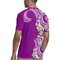 Aloha Polynesian Plumeria Flower Rugby Jersey Purple Color