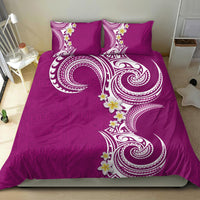 Aloha Polynesian Plumeria Flower Bedding Set Pink Color