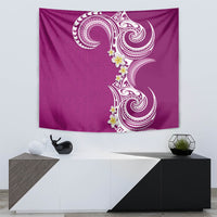 Aloha Polynesian Plumeria Flower Tapestry Pink Color