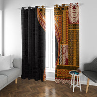 Samoa Siapo Motif and Tapa Pattern Half Style Window Curtain Yellow Color