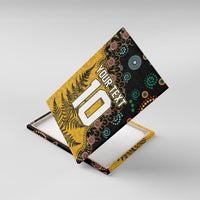 Custom New Zealand and Australia Rugby Canvas Wall Art Maori Warrior With Aboriginal Version