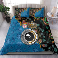 Fiji Palm Tree and Australia Kangaroo Bedding Set Aboriginal Mix Tapa Pattern LT03 - Polynesian Pride