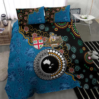 Fiji Palm Tree and Australia Kangaroo Bedding Set Aboriginal Mix Tapa Pattern LT03 - Polynesian Pride