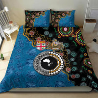Fiji Palm Tree and Australia Kangaroo Bedding Set Aboriginal Mix Tapa Pattern LT03 - Polynesian Pride