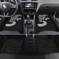 Aotearoa Maori Sea Animals Tribal Car Mats Manta Ray and Shark Moko Pattern Black Color LT03 Set 4pcs Black - Polynesian Pride