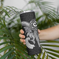 Aotearoa Maori Sea Animals Tribal Skinny Tumbler Manta Ray and Shark Moko Pattern Black Color LT03 - Polynesian Pride