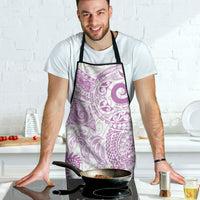 Aotearoa Maori Sea Animals Tribal Apron Manta Ray and Shark Moko Pattern Pink Color