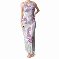 Aotearoa Maori Sea Animals Tribal Tank Maxi Dress Manta Ray and Shark Moko Pattern Pink Color LT03 Women Pink - Polynesian Pride