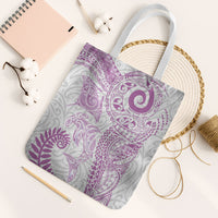 Aotearoa Maori Sea Animals Tribal Tote Bag Manta Ray and Shark Moko Pattern Pink Color