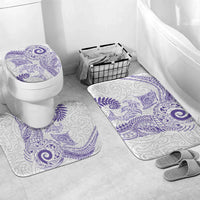 Aotearoa Maori Sea Animals Tribal Bathroom Set Manta Ray and Shark Moko Pattern Purple Color